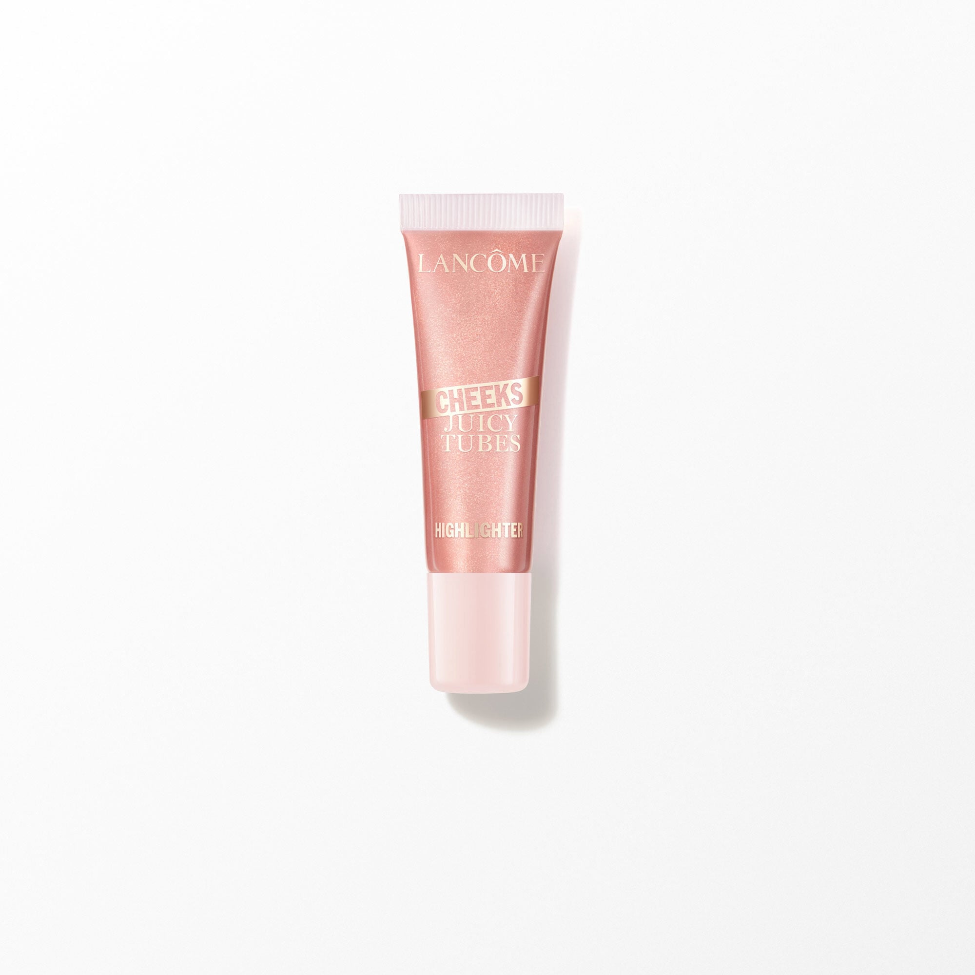 Tube of Lancome Juicy Tubes Cheeks Highlighter on white.