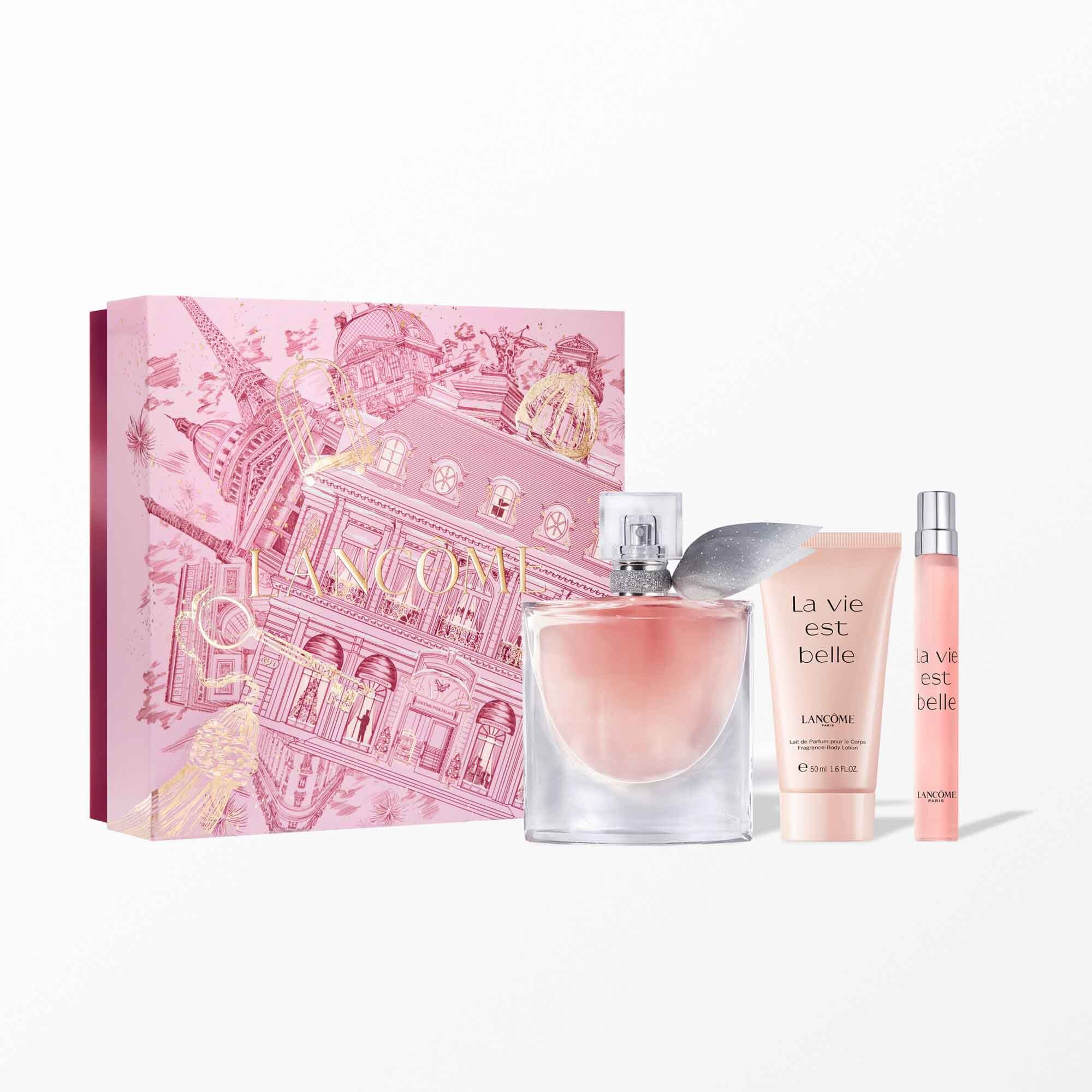 La vie est belle holiday set containing: LA VIE EST BELLE EDP 50ML - LA VIE EST BELLE EDP 10ML - LA VIE EST BELLE BODY LOTION 50ML