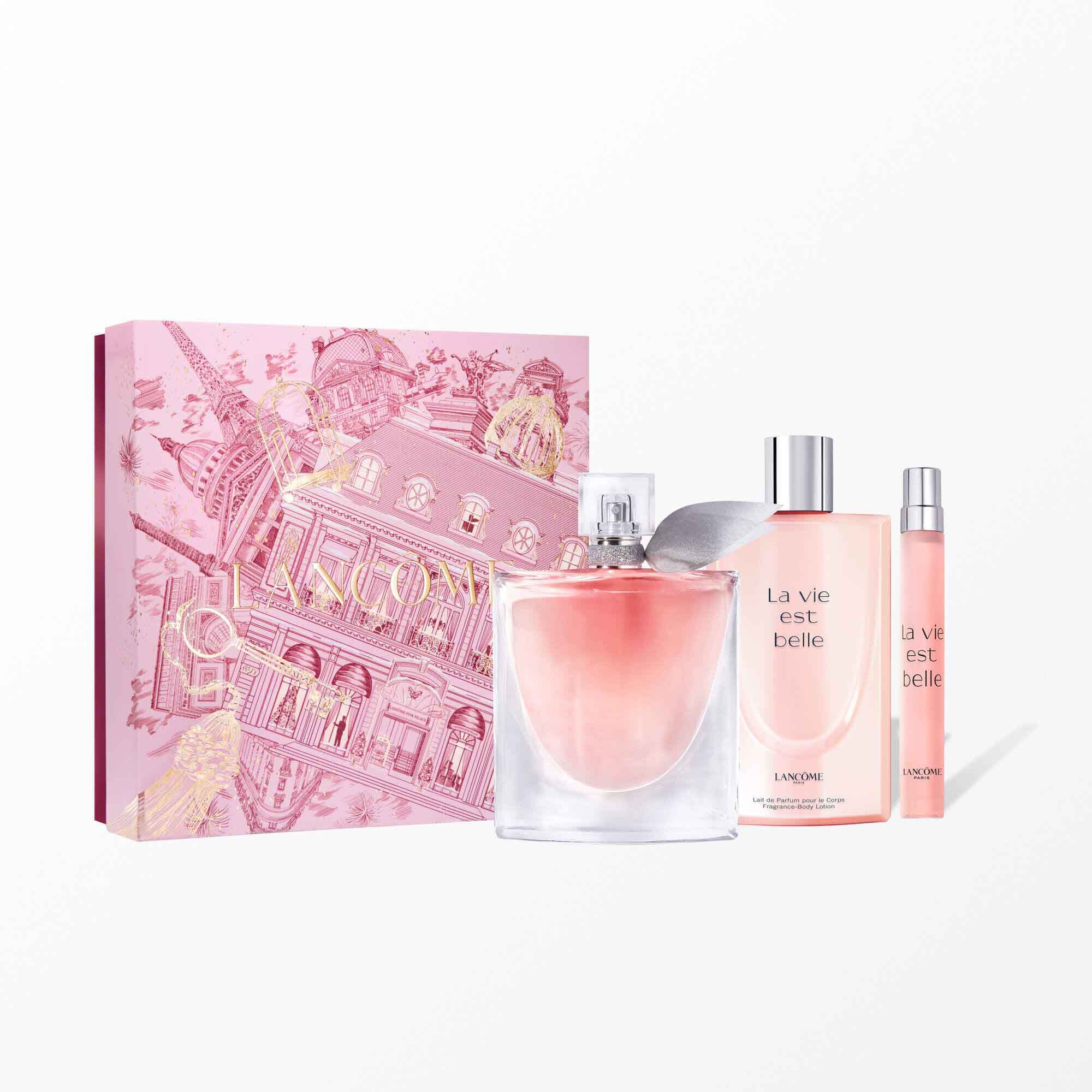 La vie est belle holiday set containing: LA VIE EST BELLE EDP 100ML - LA VIE EST BELLE EDP 10ML - LA VIE EST BELLE BODY LOTION 200ML